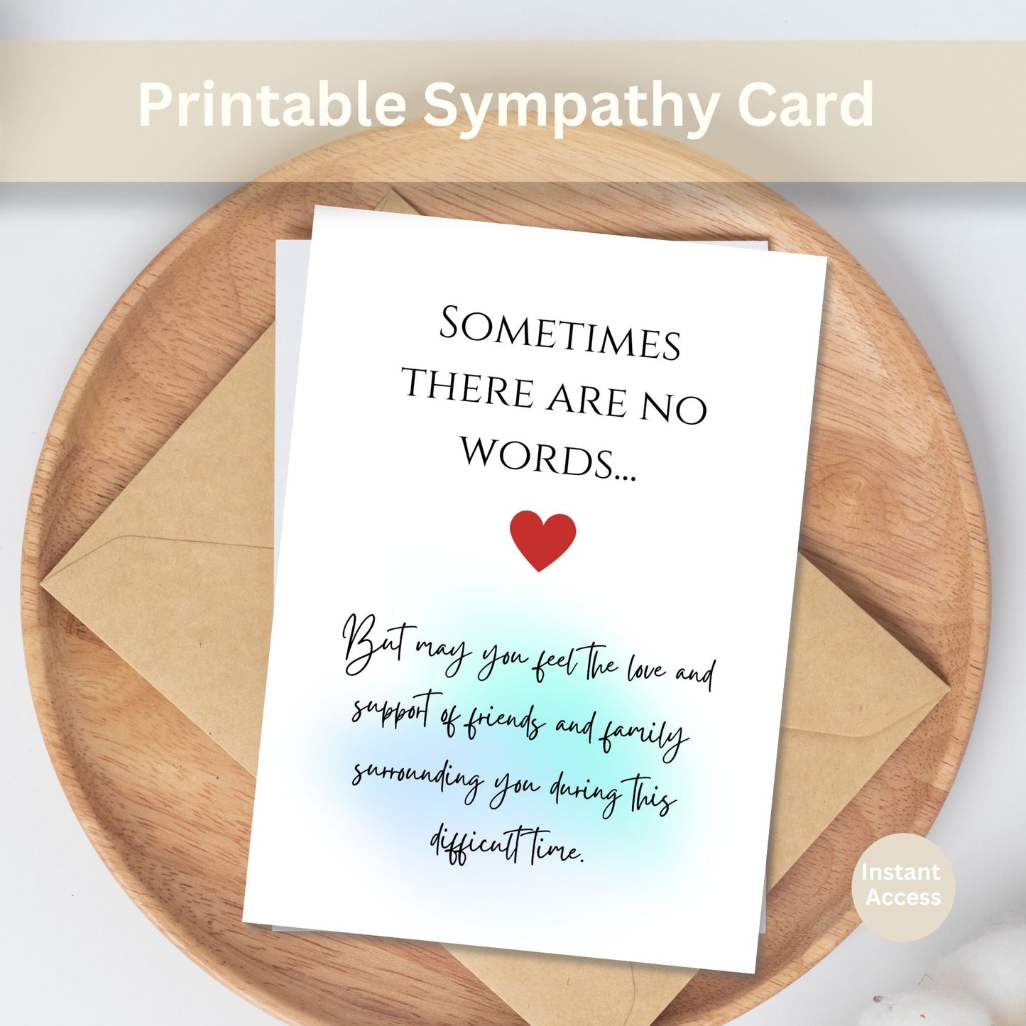 Printable Sympathy Card | Instant Download Condolence Card – Digital Printable by Digital Kim Designs