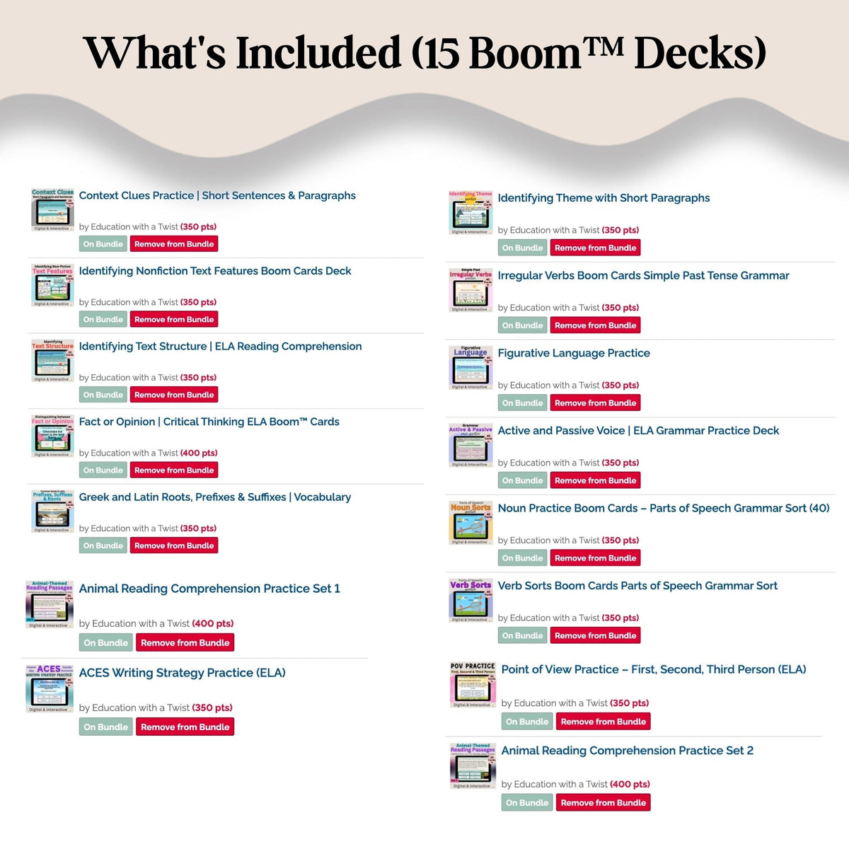 Upper Elementary ELA Boom™ Cards Bundle | Reading, Grammar & Vocabulary for Grades 3-6 – Digital Printable by Digital Kim Designs