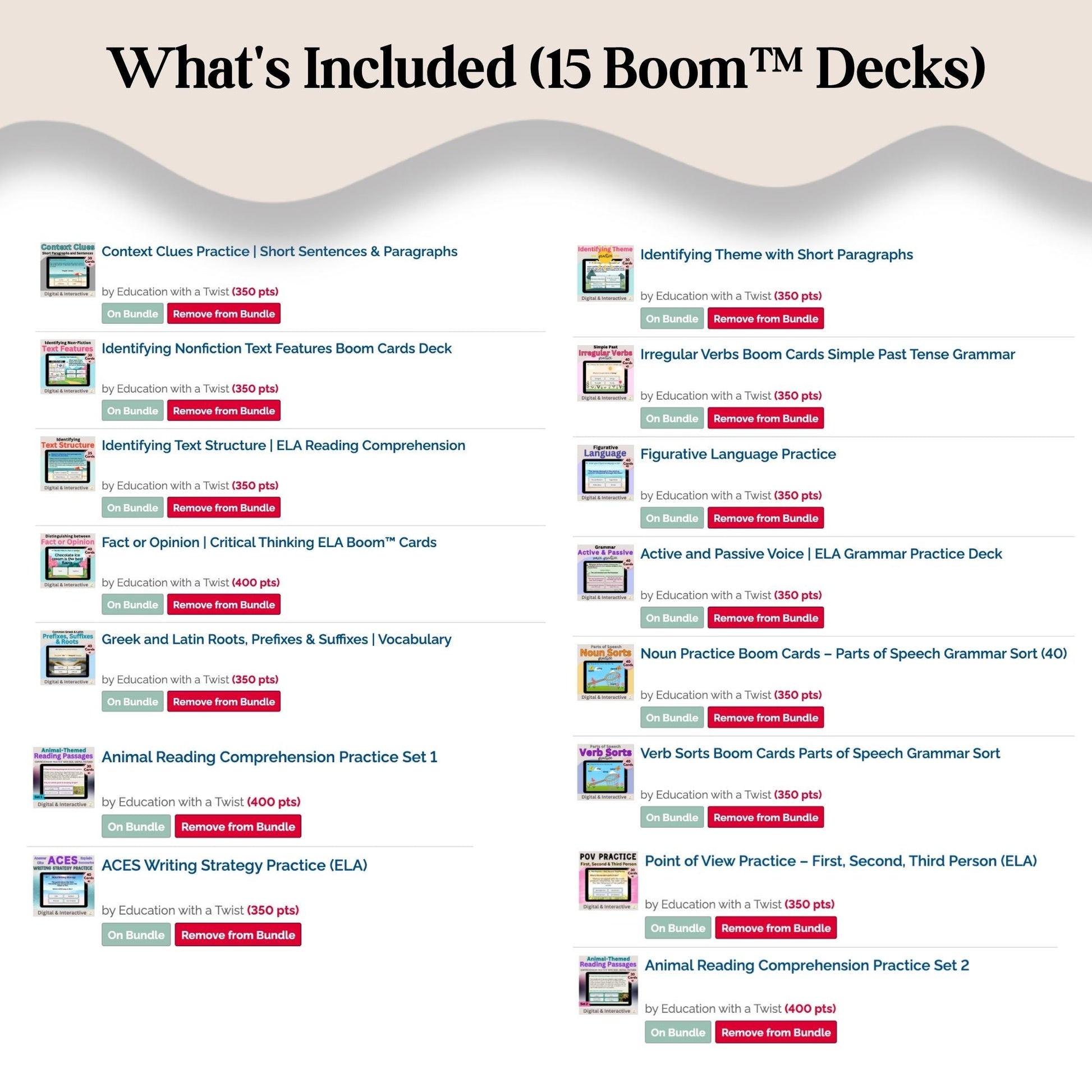 Upper Elementary ELA Boom™ Cards Bundle | Reading, Grammar & Vocabulary for Grades 3-6 – Digital Printable by Digital Kim Designs