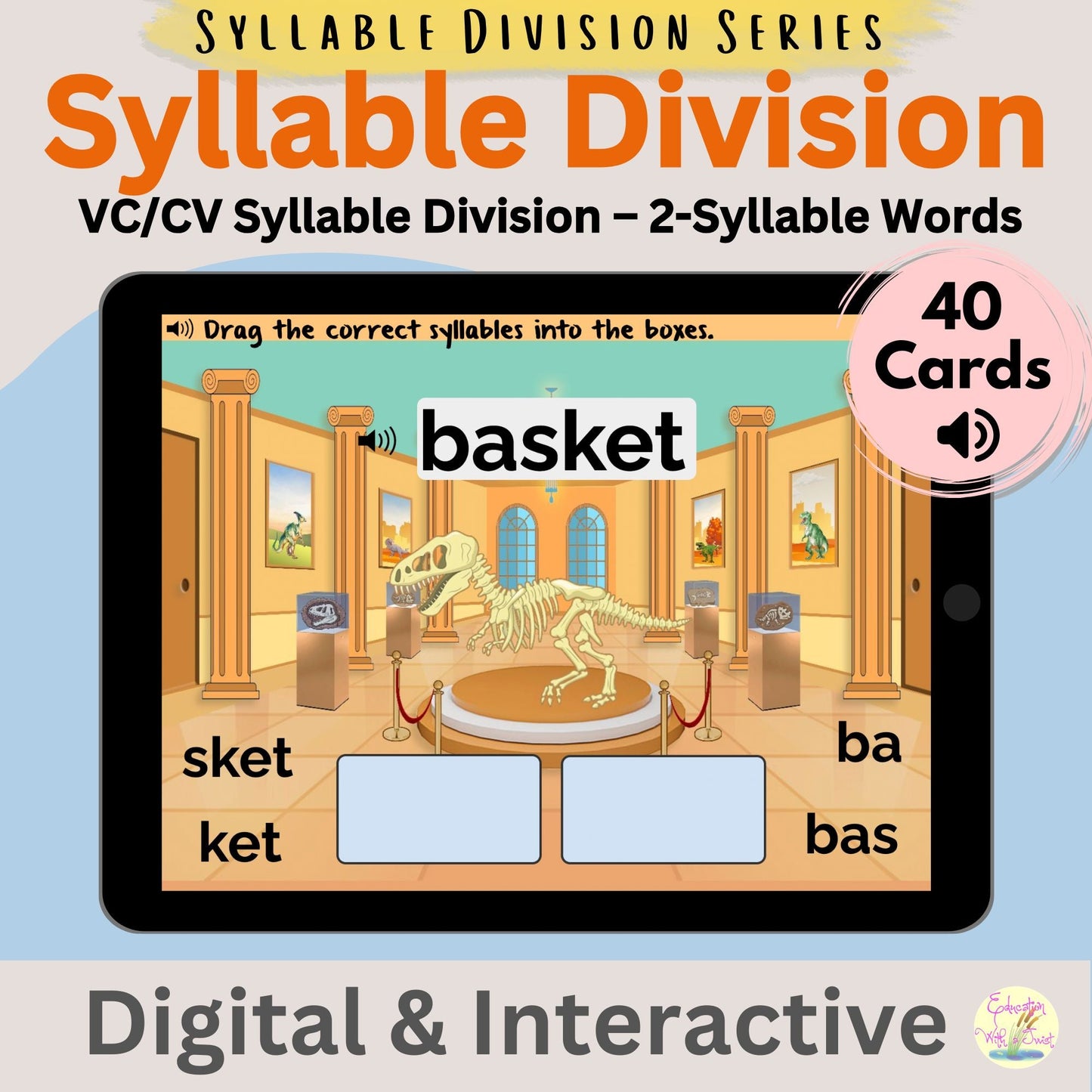 VC/CV Boom™ Cards | 40 Interactive Syllable Division Phonics Activities – Digital Printable by Digital Kim Designs