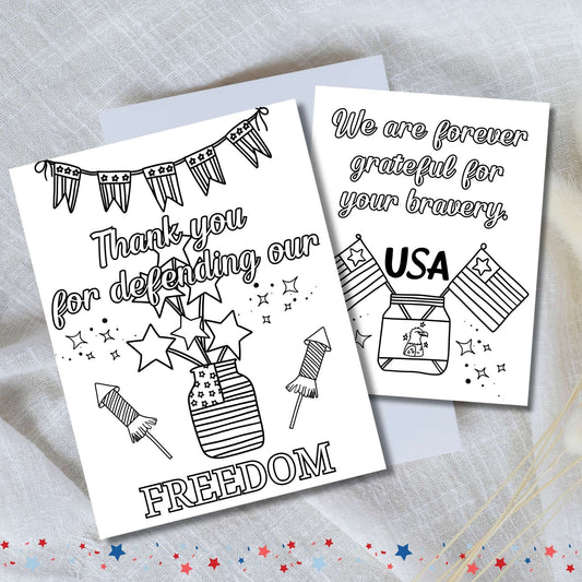 Veteran’s Day Coloring Pages for Kids – Printable Thank You Sheets for Veterans, Memorial Day, or Patriotic Events – Faith - Based Printable by Digital Kim Designs