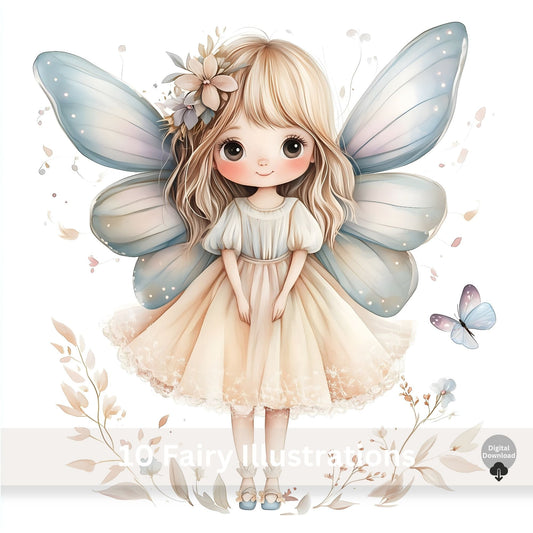 Whimsical Fairy Watercolor Art Set | 10 Fantasy Illustrations – Digital Printable by Digital Kim Designs