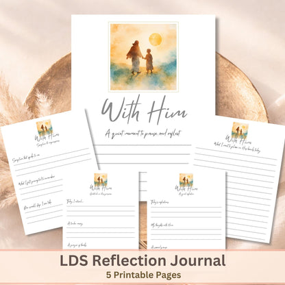 With Him LDS Reflection Journal Printable (5 - Page Devotional PDF) – Digital Printable by Digital Kim Designs