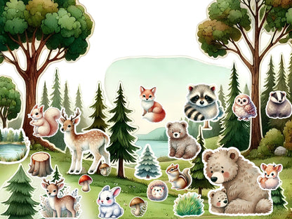 Woodland Animal Fussy Cuts Bundle | 21 Printable Forest Clipart for Junk Journals & Crafts – Digital Printable by Digital Kim Designs