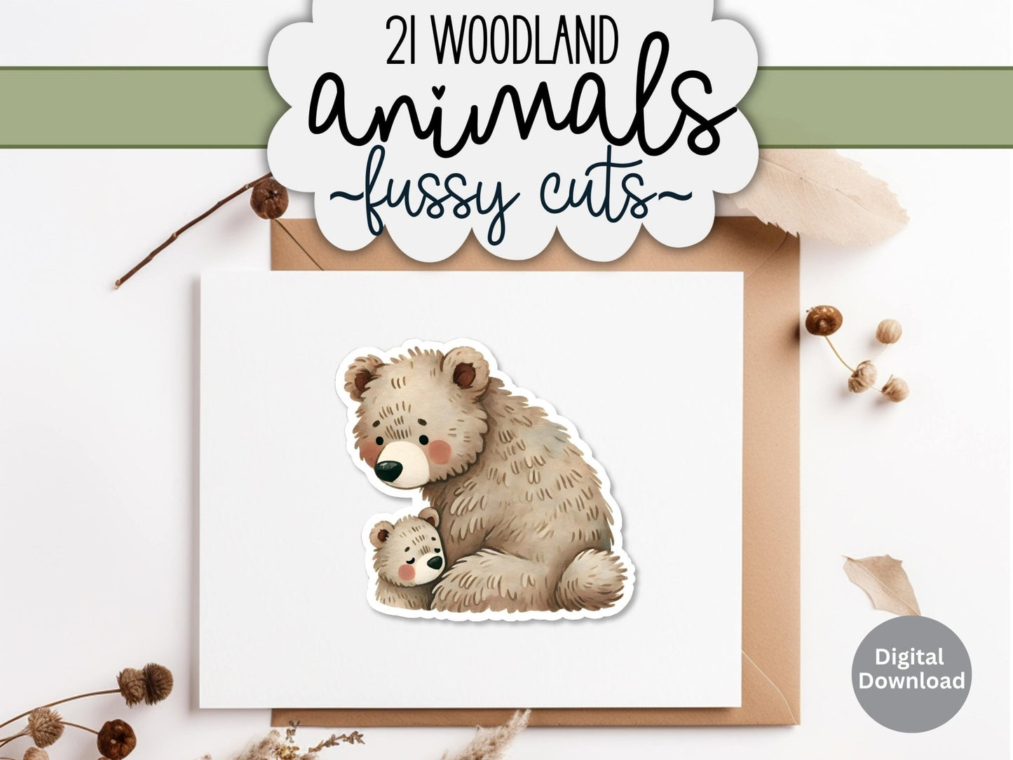 Woodland Animal Fussy Cuts Bundle | 21 Printable Forest Clipart for Junk Journals & Crafts – Digital Printable by Digital Kim Designs